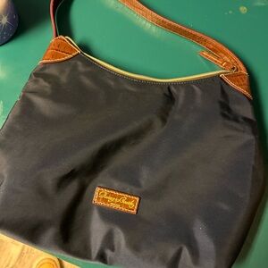 Dooney & Bourke Navy Blue and Tan Handbag